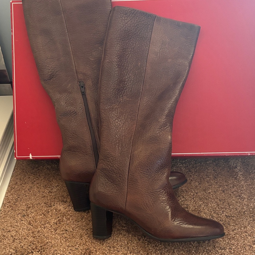 Johnston & Murphy Brown Leather Knee-High Boots